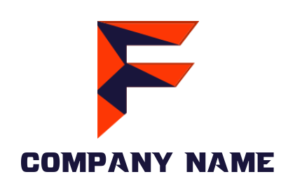 Create a Letter F logo with triangles inside
