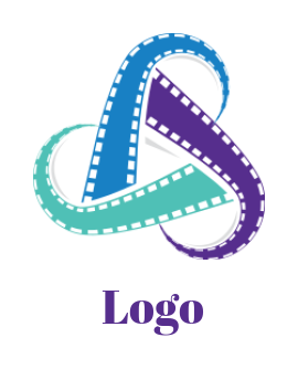 design a media logo triangle made of film reels
