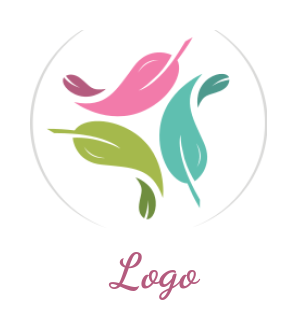 generate a spa logo of triangle made of leaves
