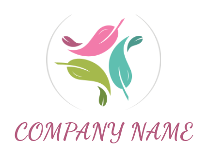 generate a spa logo of triangle made of leaves