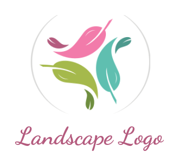 generate a spa logo of triangle made of leaves