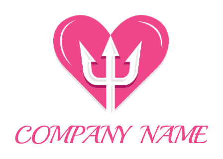 dating logo icon trident in heart - logodesign.net