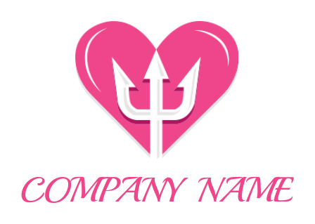 dating logo icon trident in heart - logodesign.net