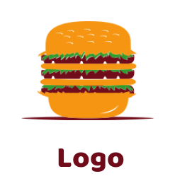 food logo maker triple deck burger - logodesign.net