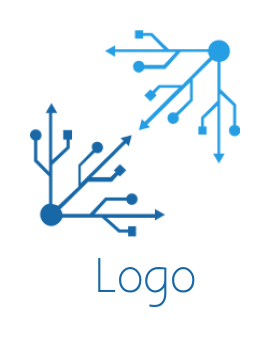 make an IT logo triple USB share points opposite each other