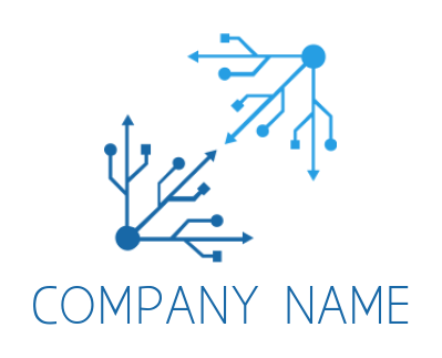 make an IT logo triple USB share points opposite each other