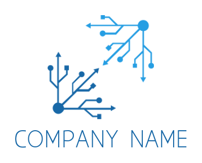 make an IT logo triple USB share points opposite each other