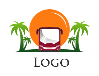 Transportation logo tropical tour shuttle