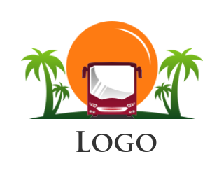 transportation logo maker tropical tour shuttle - logodesign.net