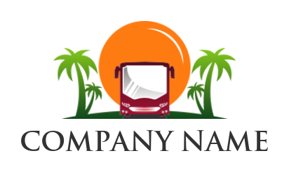 Transportation logo tropical tour shuttle