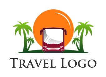 Transportation logo tropical tour shuttle