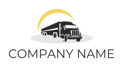 generate a transportation logo truck and sun - logodesign.net