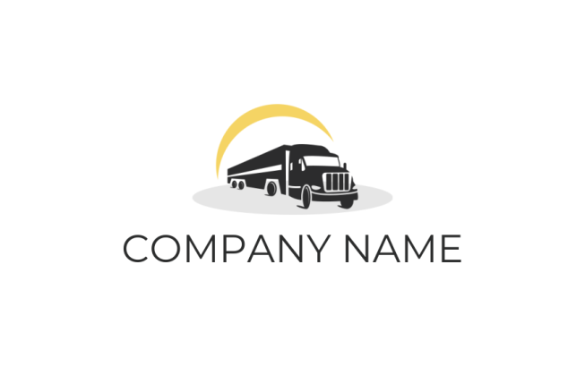 generate a transportation logo truck and sun - logodesign.net