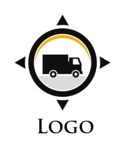 logistics logo maker truck in circle - logodesign.net