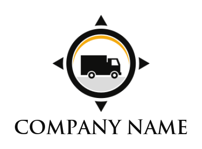 logistics logo maker truck in circle - logodesign.net