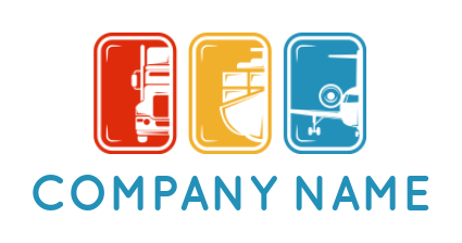 transportation logo truck ship plane rectangle