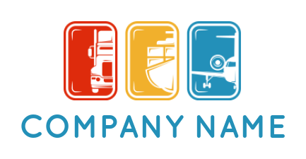 transportation logo truck ship plane rectangle