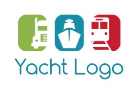 transportation logo illustration truck ship and train squares 