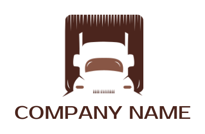 Transportation logo truck with container