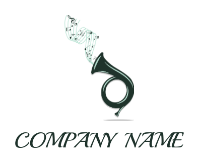 create a music logo jazz tuba with musical notes - logodesign.net