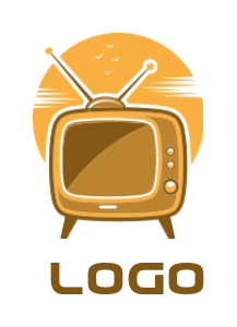 Tube Tv Set With Antenna Logo Template By Logodesign Net