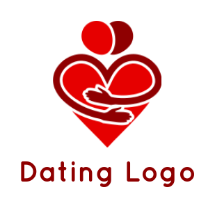 design a matchmaking logo two abstract person doing hug forming heart shape