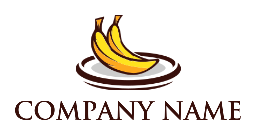 create a food logo two bananas on a plate