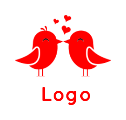 pet logo icon two birds forming hearts - logodesign.net