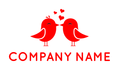 pet logo icon two birds forming hearts - logodesign.net