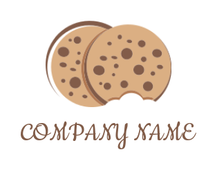 food logo template two cookies with circles