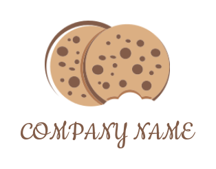 food logo template two cookies with circles