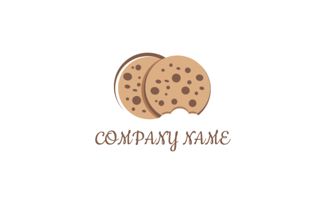 food logo template two cookies with circles