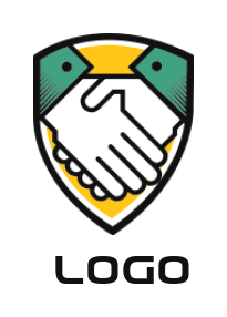 Foundation logo hands shaking in shield