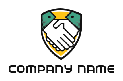 Foundation logo hands shaking in shield