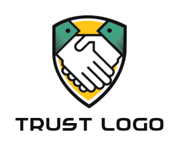 Foundation logo hands shaking in shield
