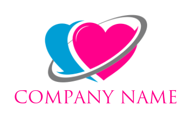 matchmaking logo maker two heart with around swoosh - logodesign.net