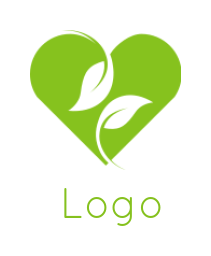 two negative space leaves in heart idea