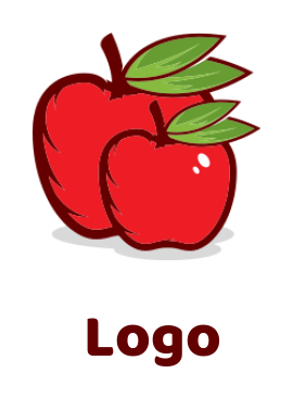 restaurant logo of two red apples with leaves
