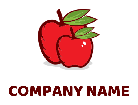 restaurant logo of two red apples with leaves