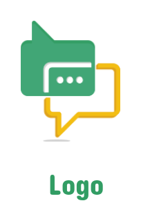 make a communication logo of two speech bubbles