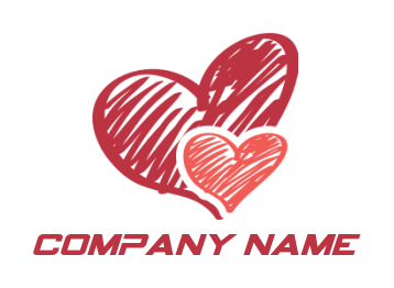  create a dating logo two stroke lines hearts 