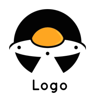 food logo icon egg yolk with UFO in circle