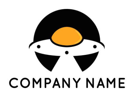 food logo icon egg yolk with UFO in circle