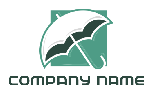 umbrella incorporated with square shape insurance logo