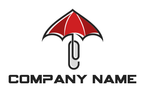  insurance logo umbrella merged with paper clip