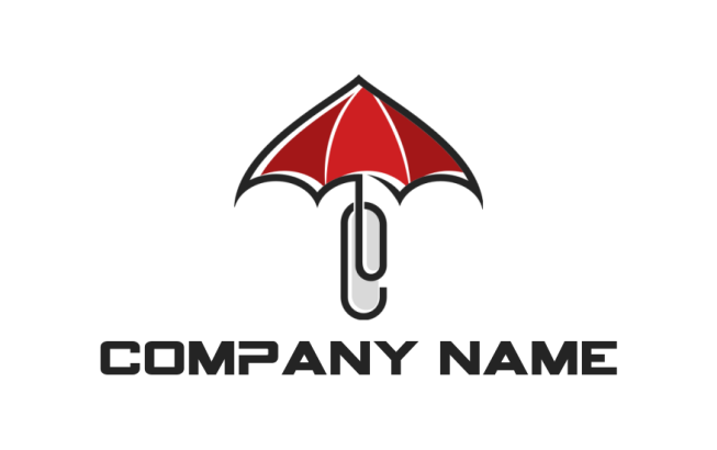  insurance logo umbrella merged with paper clip