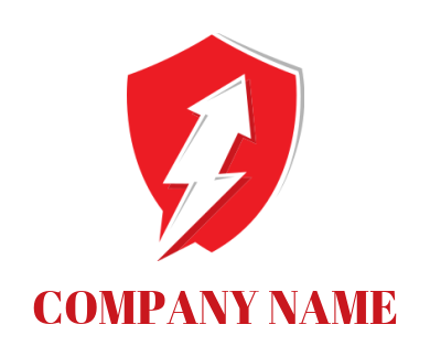 create a finance logo upward arrow in shield