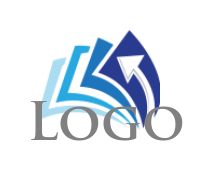 upward pointing arrow on files or documents 