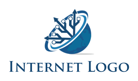 make an IT logo online USB in swoosh with globe