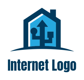 create a internet logo of a USB sign with home 